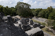 Temple X in Becan's Central Plaza - becan mayan ruins,becan mayan temple,mayan temple pictures,mayan ruins photos